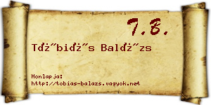 Tóbiás Balázs névjegykártya