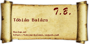 Tóbiás Balázs névjegykártya